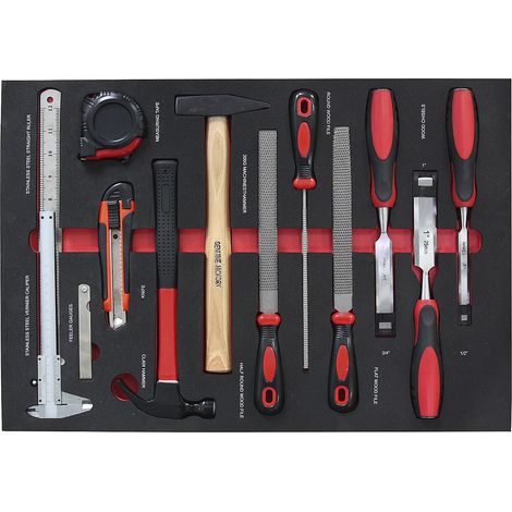 Shadowboards pour outils - kit universel d'outils, pour l x p 536 x 410 mm - 28 éléments