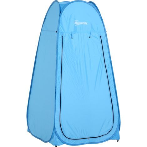 Outsunny Pop-Up-Duschzelt, tragbar, faltbar, UV-beständig, mit Tragetasche, für Strand, Angeln, Wandern, Camping, Baden im Freien, Blau