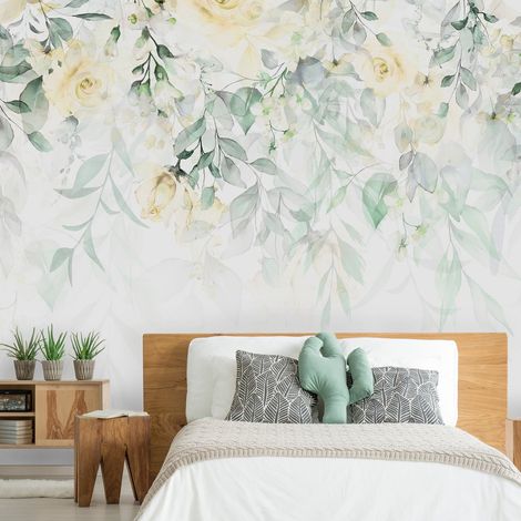 Papier peint Cascade de Roses Seconde Variante - 150 x 105 cm (1/4)