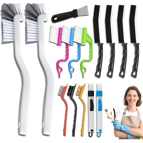 Kit de Brosses de Nettoyage pour Angles, Brosse à Joints Poils Durs, Brosses de Nettoyage pour Carrelage, Cuisine, Salle de Bain, Fenêtres, Véhicule, Toilettes (26cm15) (1/5)