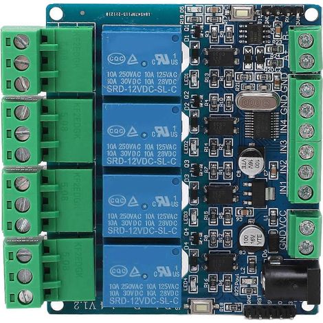 12V 4-Kanal-Relaismodul mit Optokoppler-Isolation für Heim- und Industriestromkreissteuerung