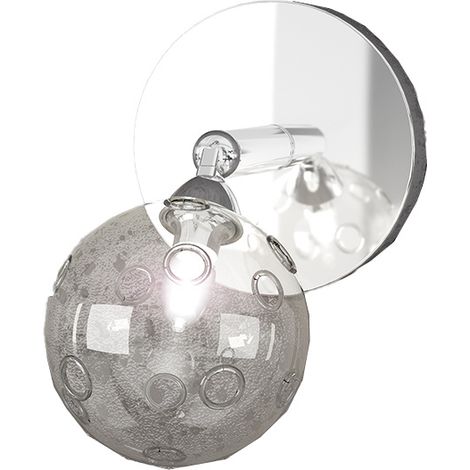 Applique Contemporanea Super Ball Metallo Cromo Vetro Pirex 1 Luce G9 (1/3)
