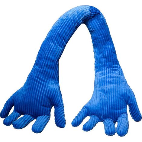 Oreiller Long en Forme de Main Bleu pour Canapé, Voyage et Camping - Coussin Décoration Maison