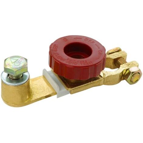 Coupe Batterie Voiture Coupe Circuit Batterie12V-36V, Matériel de Cuivre pur Interrupteur Universel de Batterie de Déconnexion de Véhicule Avec Bouton (Rouge)