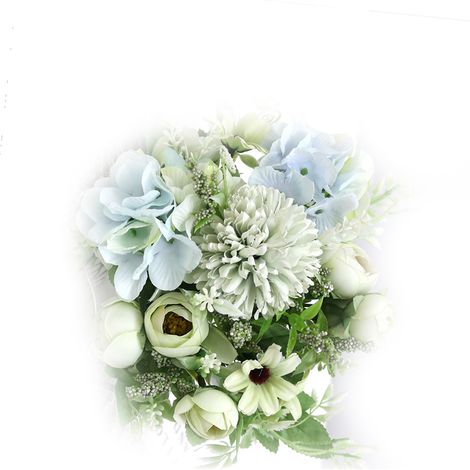 Bouquet de fleurs artificielles vertes, simulation soie durable, décoration photographie, boule florale réaliste détails, longue tenue (1/5)