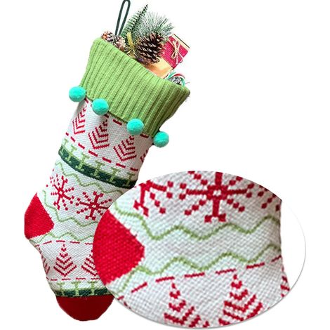 Chaussettes de Noël, chaussettes à suspendre pour les décorations de Noël familiales, décorations de fête pendant les fêtes de Noël (1/3)