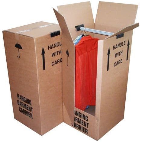 3 x Wardrobe Removal Boxes With Hanging Rails