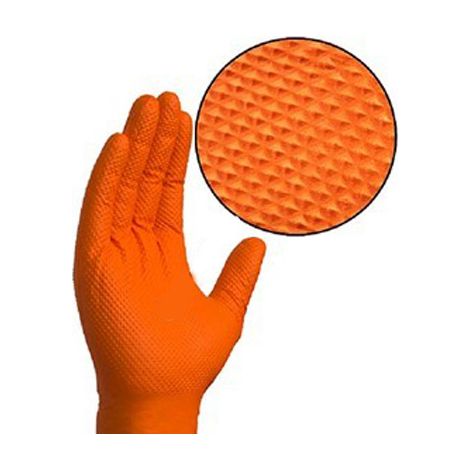 Boite de 50 gants nitrile orange sans poudre floqués tm gd26oc (1/2)