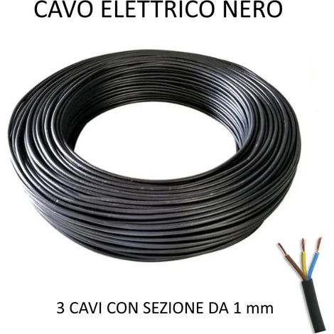 CAVO ELETTRICO NERO 3 X 1.0