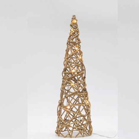 Árbol de Navidad LED Dorado 50cm, Diseño Moderno con Luces Cálidas