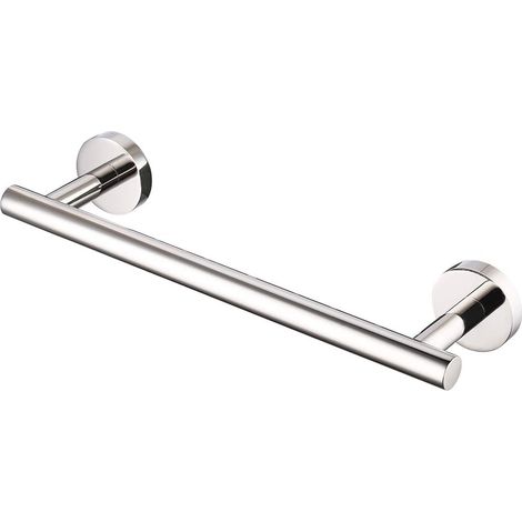 Barre porte-serviettes salle de bain 30 cm, support mural inox (1/5)