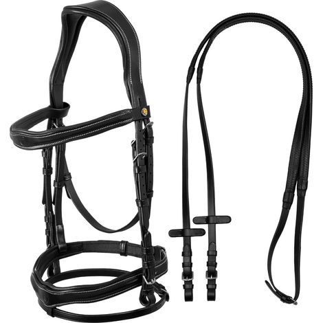 Equestro Testiera CUOIO con logo NERA taglia PONY (1/4)