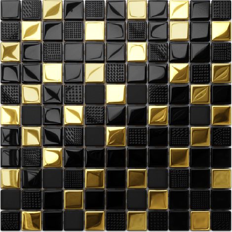 Ilcom mosaico in vetro su rete per bagno e cucina  30cm x 30cm - El Dorado (1/4)