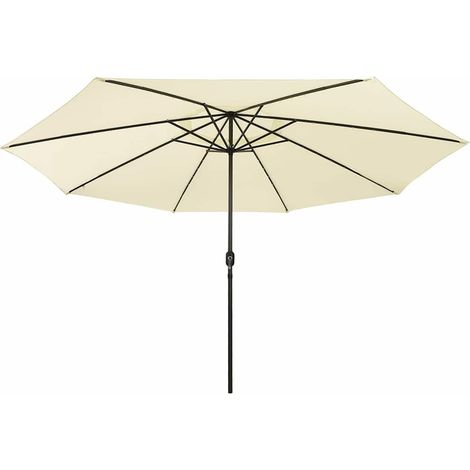 Maison Exclusive - Parasol de jardin avec lumières LED et mât en métal 400cm sable (1/5)
