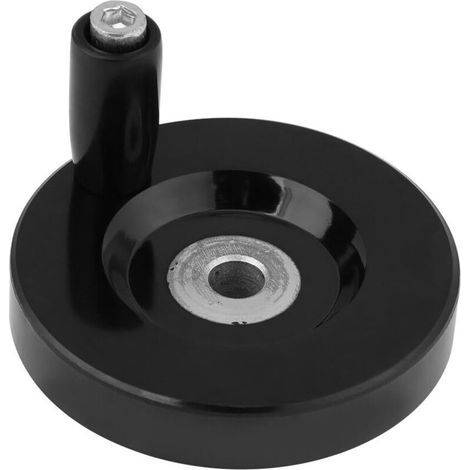 Poignée rotative pour fraiseuses, 8 x 63 mm, volant avec retour, rond en bakélite noire. (1/4)