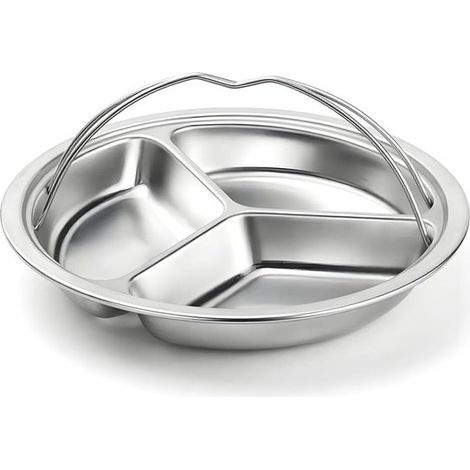 Panier vapeur - Panier vapeur en acier inoxydable avec poignée - Insert vapeur pour cuiseurs à riz et soupières - 22 cm - Argent - Pour la cuisson à la vapeur de légumes, d'œufs et de riz (1/5)