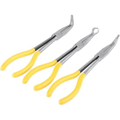 Lot de 3 pinces à bec extra long de 27,9 cm avec bec courbé à 45/90 degrés-Chrom (1/5)