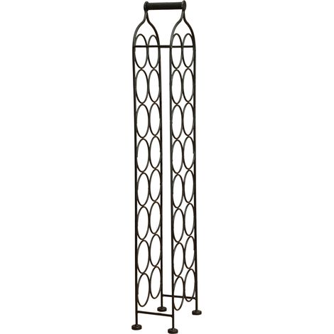 Weinglashalter Schmiedeeiserner Flaschenhalter Weinkeller 106x24 cm Ausstellungsstand Bodenweinregal für 16 Flaschen Weinladen