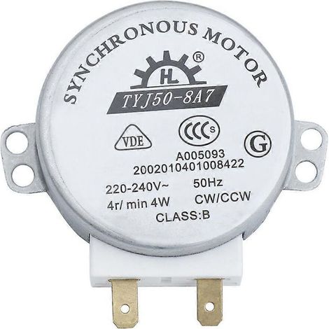 Moteur synchrone rotatif pour four à micro-ondes TYJ50-8A7 AC 220V-240V 4RPM 4W CW/CCW (1/2)
