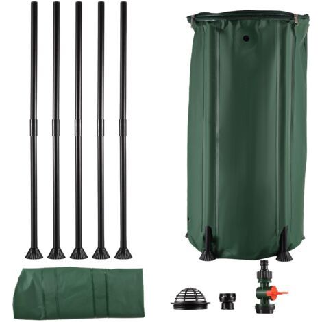 Pair - SJLERST Baril de Pluie Pliable Portable, Réservoir de Stockage d'eau de 100 L, Kit de Baril de Collecte d'eau de Pluie, Bâche en PVC 500D, Filtre de Descente Pluviale (1/5)