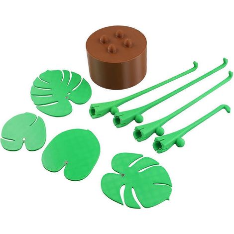 Monstera-Pflanze – Untersetzer-Set – 3D-Druck – Blätter angebracht A--