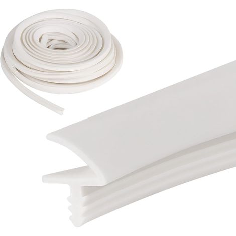 Burlete de 10 m para puertas, burlete de goma para puertas de entrada, TPE, para ranura de 3 mm y pliegue de 11 mm, aislamiento acústico y prevención de colisiones. (1/5)