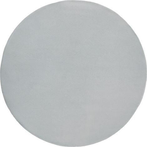 Tappeto Rotondo a Pelo Lungo Grigio Chiaro 160 x 160 cm in Finta Pelliccia per Soggiorno e Studio Vantira (1/5)
