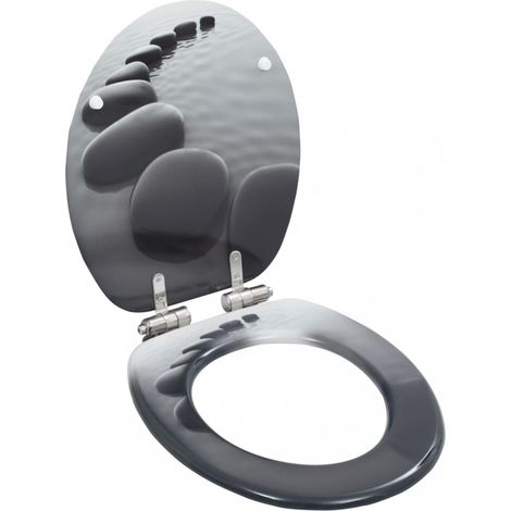WC-Sitz aus MDF, 3D-Muster, Absenkautomatik, universelle Verstellbarkeit (1/5)