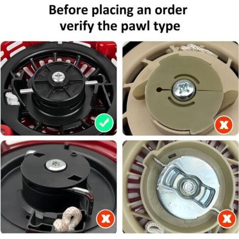 Cordon de démarrage à rappel FDJ GX160 pour Honda GX160 et GX200 (pattes en acier) 28400-ZH8-013YA