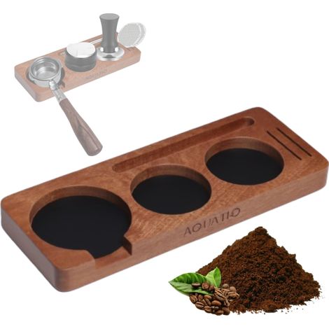 Estación de prensado de madera, compatible con máquinas de espresso de 51-58 mm, con almohadillas antideslizantes, accesorio para baristas. (1/5)