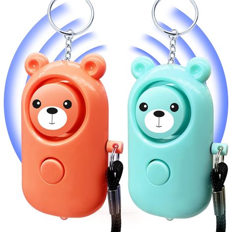 Alarme personnelle, porte-clés, multifonction 130 dB avec lumière LED, sirène sonore de sécurité portable, lot de 2 (1/5)