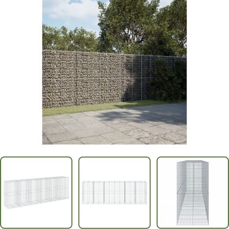 Aménagement extérieur -  Panier gabion avec couvercle 600x100x200 cm fer galvanisé (1/5)