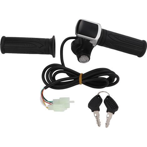 Manopola acceleratore universale per biciclette elettriche da 24 V con display a LED e chiave (1/5)