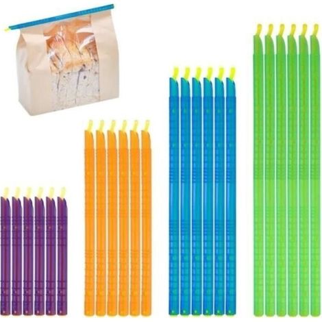 Fermeture Sachet Alimentaire, 24 Pièces Clip Fermeture Sachet, Anylock Pince Sachet pour Cuisine, Maison, Stockage de Camping (1/4)