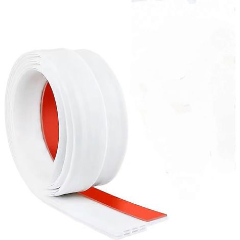Bande d'étanchéité adhésive flexible pour bas de porte, isolation thermique et phonique, 5 m x 5 cm, anti-bruit, anti-poussière, anti-froid, anti-souris et anti-insectes (blanche) (1/4)