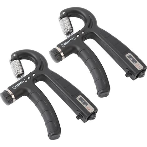 Lot de 2 appareils de musculation de la force de préhension, résistance réglable de 5 à 60 kg, avec compteur pour les doigts et les avant-bras. (1/5)