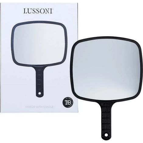 Specchietto da trucco Lussoni con manico, nero