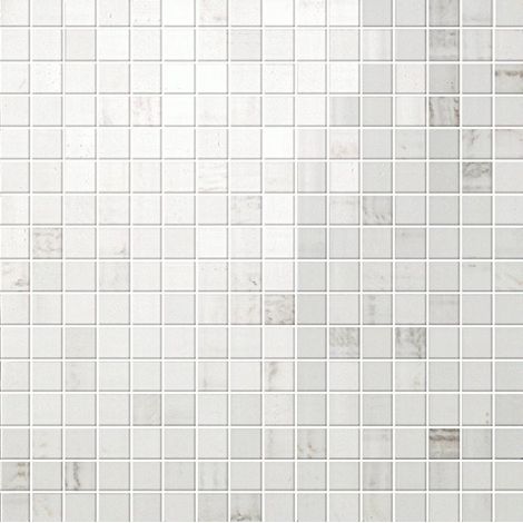 Mosaïque effet Marbre Blanc Calacatta Extra 1,7x1,7 cm Quadra 30x30x0,95 cm Brillant Clarenza - Sol et mur intérieur (vendu par carton de 0,9 m²) - RO'MA CARRELAGE
