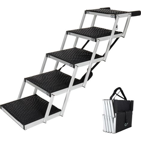 Rampa pieghevole per cani a 5 gradini in alluminio antiscivolo, 110 kg OKMYHOME (1/5)