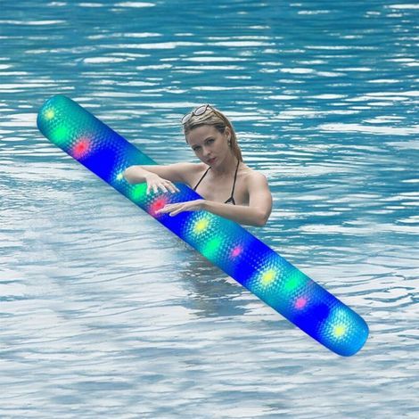 Flotteur gonflable lumineux pour piscine Jouet flottant géant unisexe pour la plage, le lac et les fêtes (bleu) (1/5)