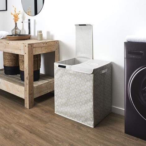 Panier à Linge - JE CHERCHE UNE IDEE - Beige - Double Compartiment (1/5)