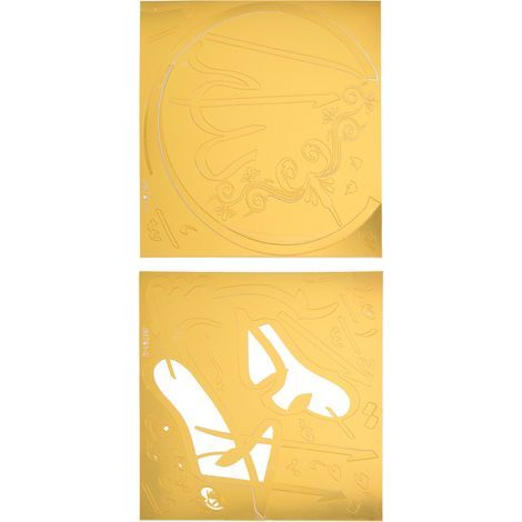 Acryl-Spiegelaufkleber, Kunstwort, Kulturhintergrund, selbstklebender Spiegelaufkleber, Wandaufkleber für Wand, Tür, Fenster (1/5)