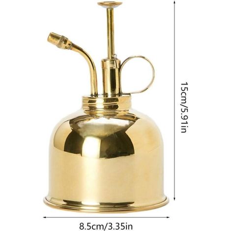 Vaporisateur Plante,Brumisateur D'eau Premium Classique Intérieur Vintage, Pulvérisateur De Plantes Décoratives Avec Pompe, Citrouille Pour Plantes Aériennes, Orchidées Et Plus - Laiton Poli (Or)..DEB (1/3)