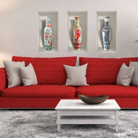 Stickers 3D vases céramiques anciens 80 x 120 cm (1/4)