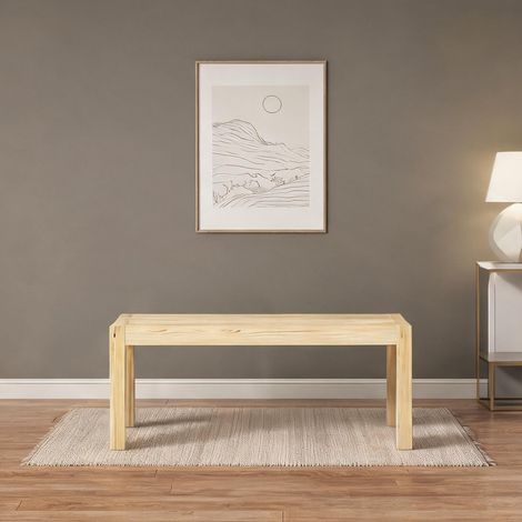 Banc 2 places en pin massif 120 cm pour cuisine et salon en bois (1/5)