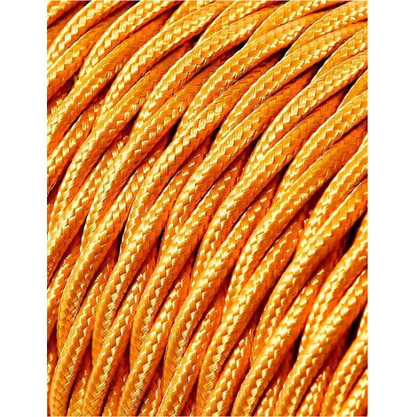Câble Textile Tressé 2x0,75mm C-45 Or Mat Soie 25m (1/2)