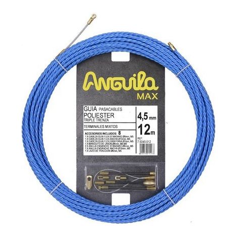 anguille 75045012  Triple tresse polyester ANGUILA MAX diamètre 4.5mm 12 mètres