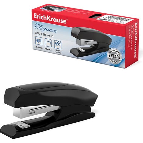 Erichkrause cucitrice eleganza - fino a 20 fogli - incorporato rimuovi graffette - plastica resistente a gli urti - meccanismo di acciaio di alta qualità - graffette in metallo solido - capacità 100 g