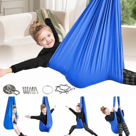 hamaca, soporte giratorio de 360°, nailon y poliéster, capacidad de carga de 200 kg, para uso interior y exterior. (1/5)