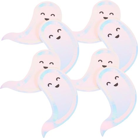 Assiettes en papier en forme de fantôme pour Halloween (lot de 2) - Décoration sur le thème des fantômes (1/5)
